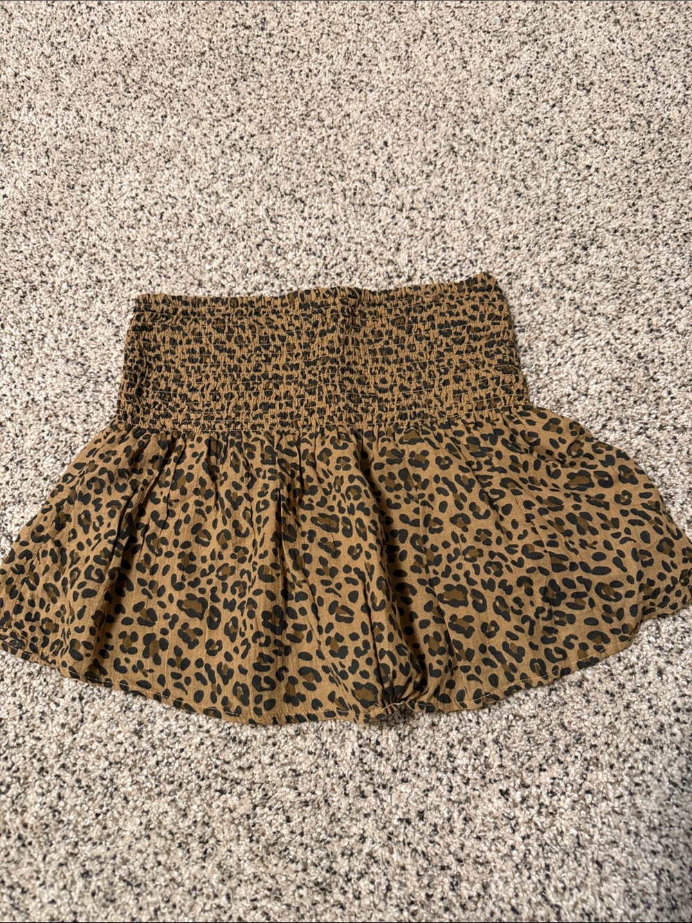 AE Smocked Leopard/Cheetah Print strapless Top - Brown/Black